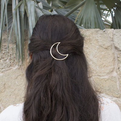 Silver/Gold Moon Hair Clip