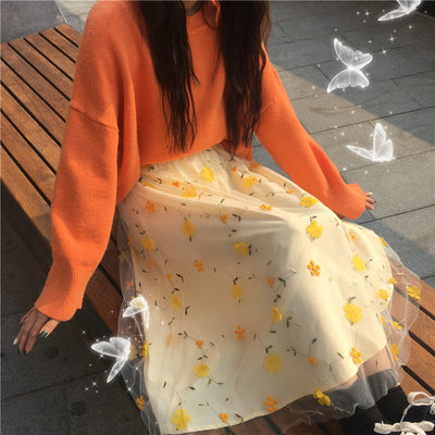 Aether Floral Midi Skirt