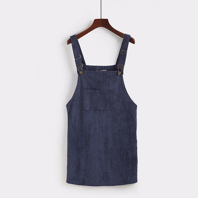 Casual Cord Overall Dress (9 Colors)