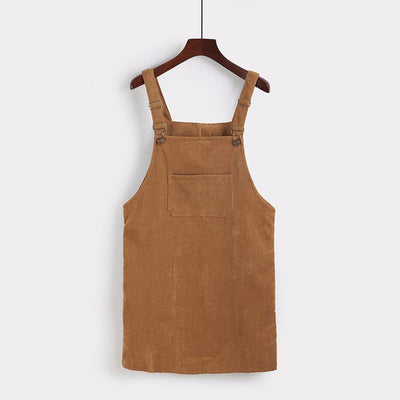 Casual Cord Overall Dress (9 Colors)