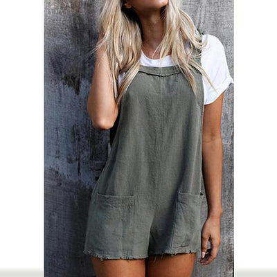 Hali Distressed Overall Shorts (2 Colors)