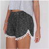 Black Pattern Pom Pom Shorts